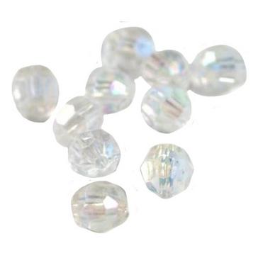 White FLADEN 10pk Clear Glass 8mm Beads