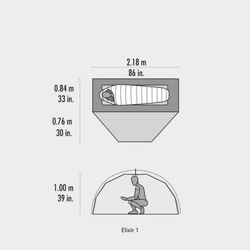 Grey MSR Elixir™ 1 Backpacking Tent