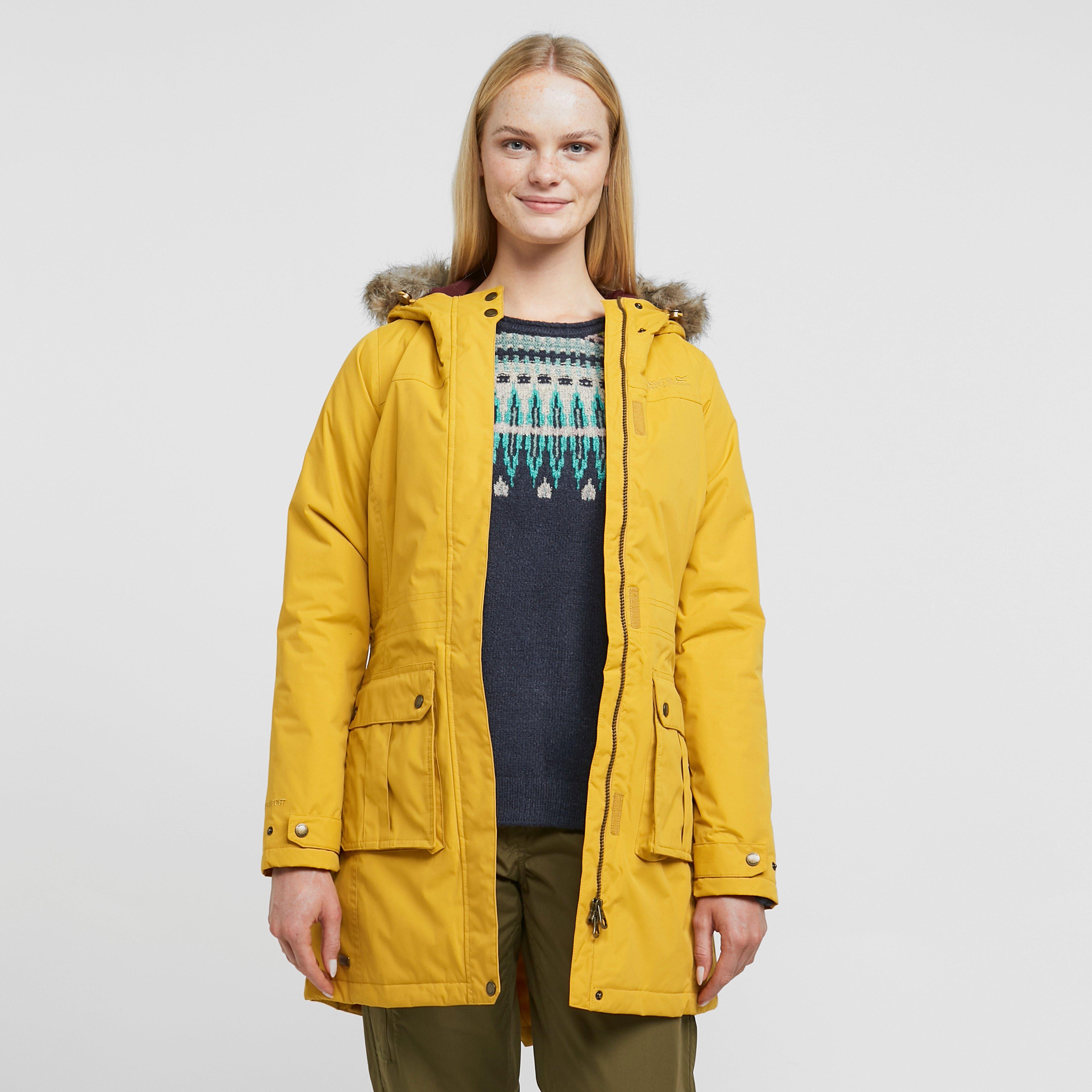 yellow walking jacket