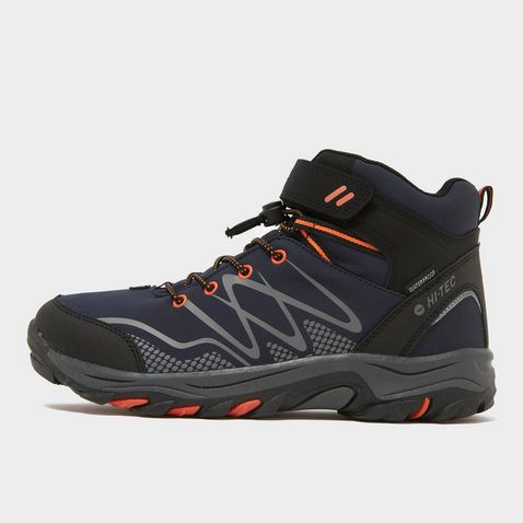 NAVY-ORANGE HI TEC Kids' Blackout Waterproof Mid Boots