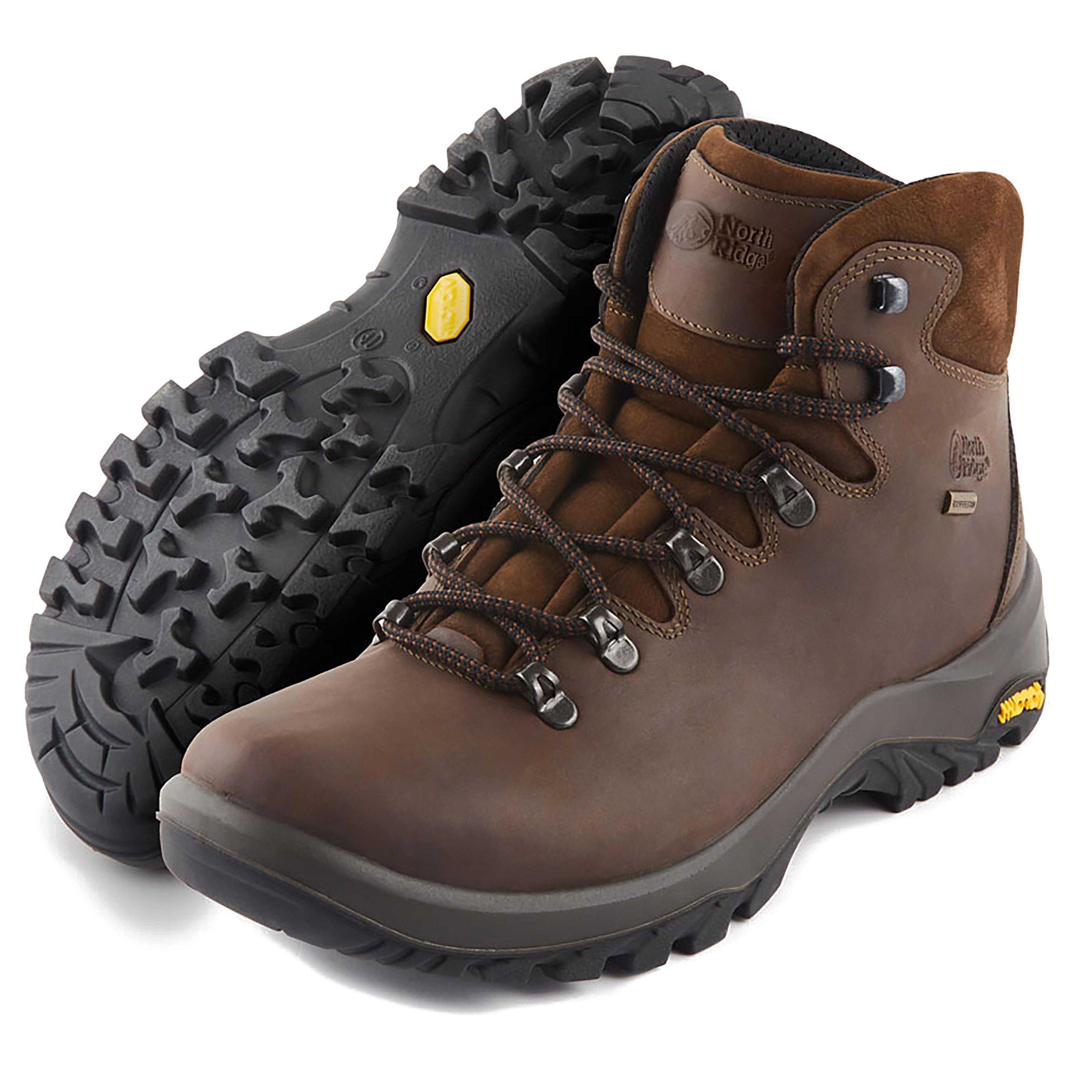 North Ridge Traverse Comfortable Leather Mid Walking Boots Outdoor Footwear