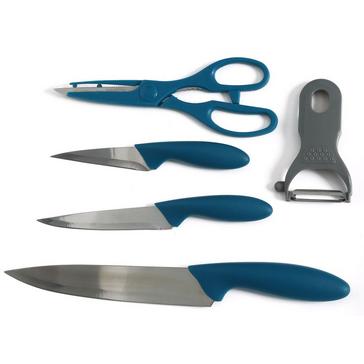Blue HI-GEAR 6-Piece Chopping Board / Knife Set