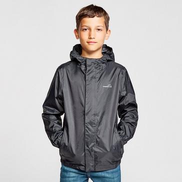 Black FREEDOMTRAIL Kids' Stowaway Waterproof Jacket