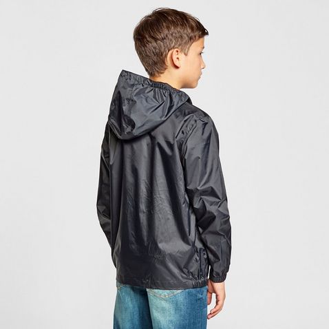 Black FREEDOMTRAIL Kids' Stowaway Waterproof Jacket