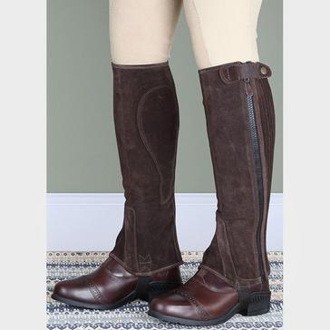 A&H Apparel Unisex Adult Leather Half Chaps Black and Brown 
