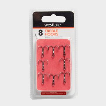 Black Westlake Semi-Barbed Treble Hooks (Size 8)