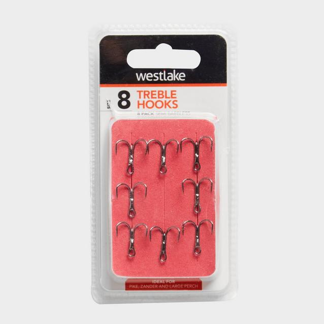 Black Westlake Semi-Barbed Treble Hooks (Size 8) image 1