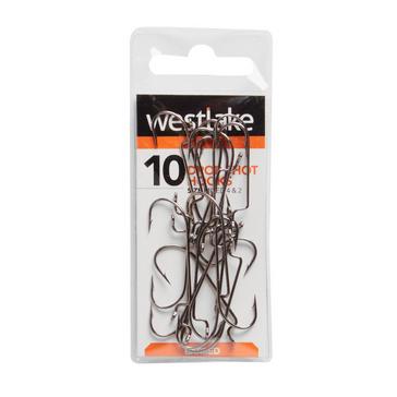 Black Westlake Dropshot Barbed Hooks (Sizes 2 and 4)