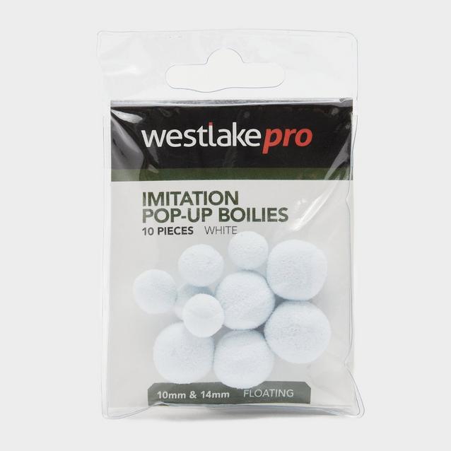 White Westlake Imitation Popup Boilie 10-14mm White (10pcs) image 1