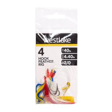 Clear Westlake 4 Hook Feather Rig (Size 2/0)