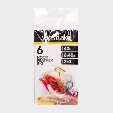 Clear Westlake 6 Hook Feather Rig 2/0