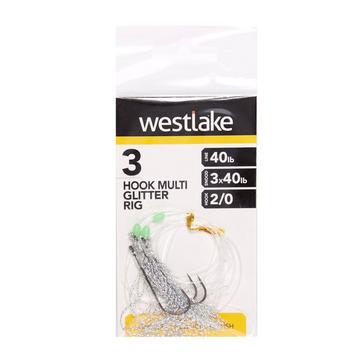 Clear Westlake 3 Hook Multi Glitter Rig (Size 2/0)