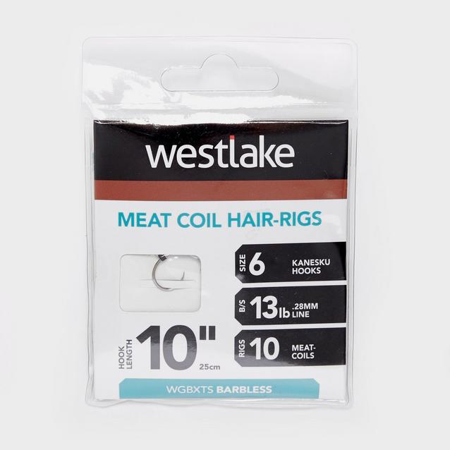 Clear Westlake Meat Coil Hair-Rigs (Size 6) image 1