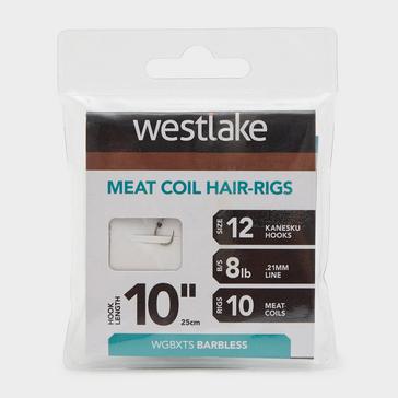 Clear Westlake Meat Coil Hair Rigs 10” Size 12