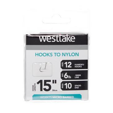 Clear Westlake Extra Strong Barbed Hooks 15” Size 12