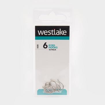 Silver Westlake Eyed Barbed Hooks (Size 6)
