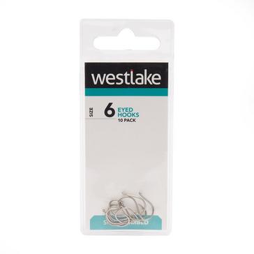Silver Westlake Eyed Barbed Hooks (Size 6)