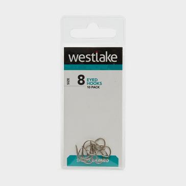 Silver Westlake Barbed Eyed Hooks (Size 8)