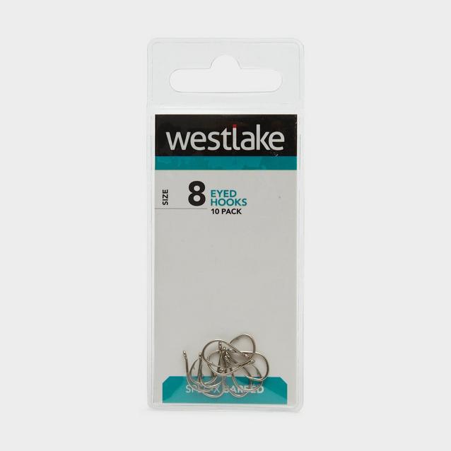 Silver Westlake Barbed Eyed Hooks (Size 8) image 1