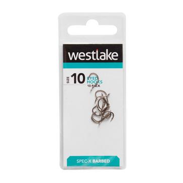 Silver Westlake Barbed Eyed Hooks (Size 10)