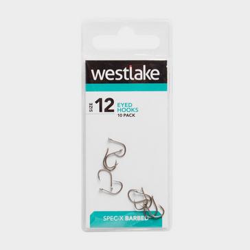 Silver Westlake Barbed Eyed Hooks (Pack of 10) (Size 12)