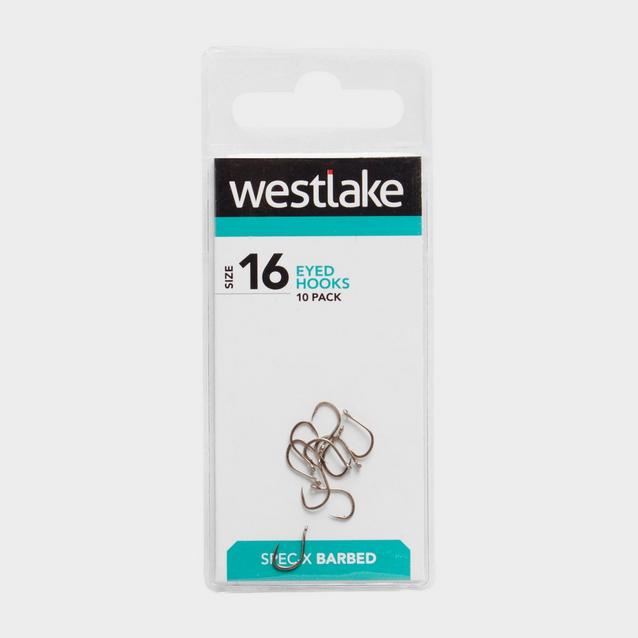 Silver Westlake Eyed Barbed Hooks (Size 16) image 1
