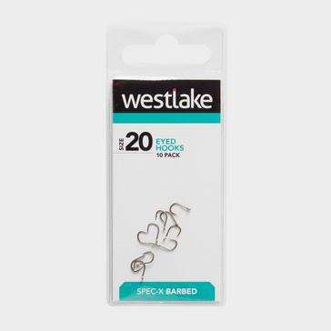 Silver Westlake Barbed Eyed Hooks (Size 20)