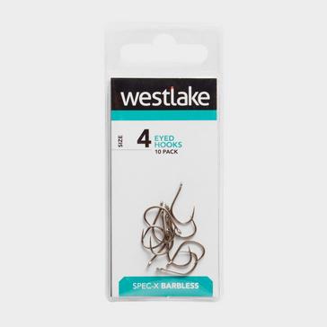 Silver Westlake Barbless Eyed Hooks (Size 4)