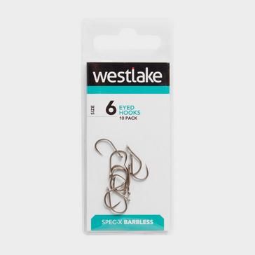 Silver Westlake Barbless Eyed Hooks (Size 6)