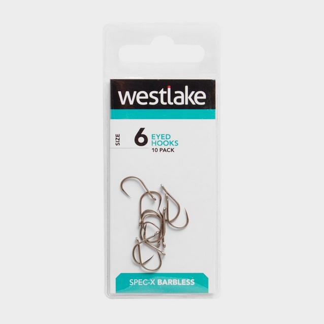 Silver Westlake Barbless Eyed Hooks (Size 6) image 1