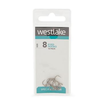Silver Westlake Barbless Eyed Hooks (Size 8)