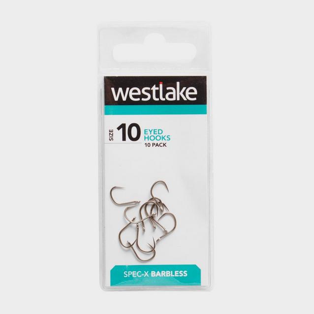 Silver Westlake Barbless Eyed Hooks (Size 10) image 1