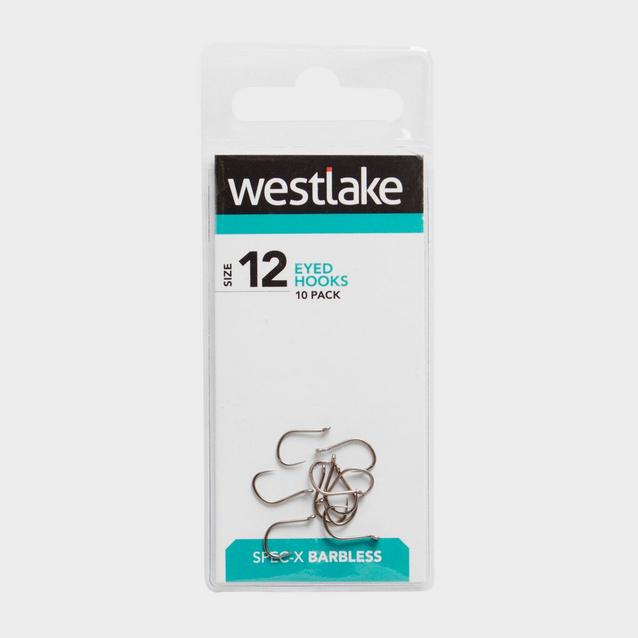 Silver Westlake Barbless Eyed Hooks (Size 12) image 1