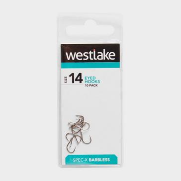 Silver Westlake Barbless Eyed Hooks (Size 14)