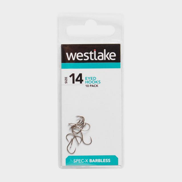 Silver Westlake Barbless Eyed Hooks (Size 14) image 1