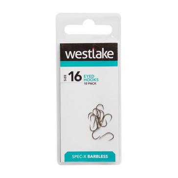 Silver Westlake Barbless Eyed Hooks (Size 16)