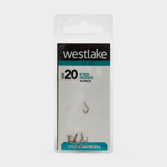 Silver Westlake Barbless Eyed Hooks (Size 20) image 1