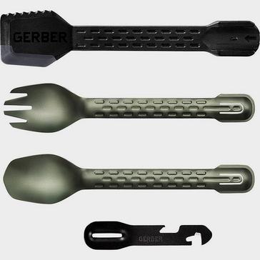 Green Gerber ComplEAT Camp Cutlery Tool