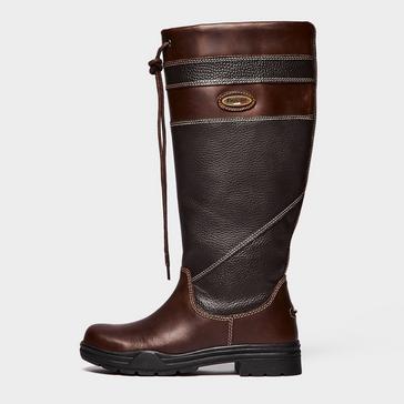 Brown Brogini Warwick Pull On Wide Calf Country Boots Brown