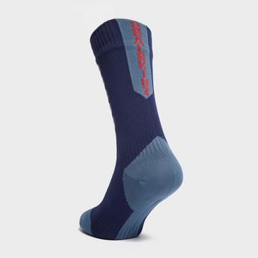 Blue Sealskinz Waterproof Cold Weather Mid Length Socks Blue