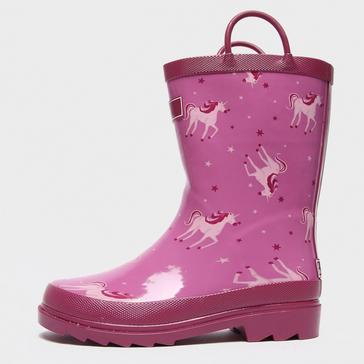 Pink Regatta Kids Minnow Wellington Boots Unicorn
