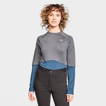 Grey Horseware Womens Jade Crew Neck Technical Base Layer Blue/Grey