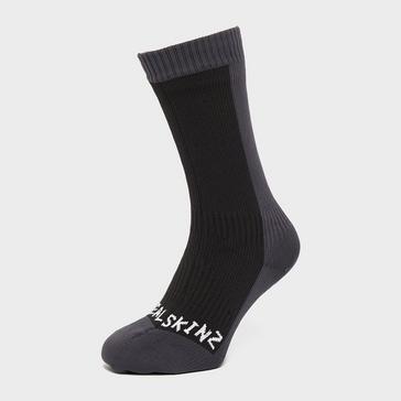 Black Sealskinz Waterproof Cold Weather Mid Length Socks Black