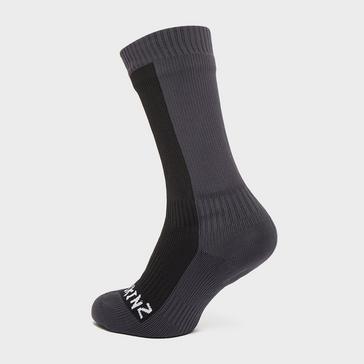 Black Sealskinz Waterproof Cold Weather Mid Length Socks Black
