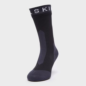 Black Sealskinz Extreme Cold Weather Waterproof Mid Length Sock Black