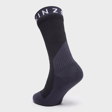 Black Sealskinz Extreme Cold Weather Waterproof Mid Length Sock Black