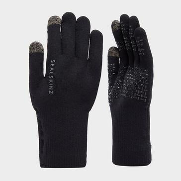 Black Sealskinz Waterproof All Weather Ultra Grip Gloves Black
