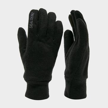 Black Sealskinz Windproof All Weather Knitted Gloves Black