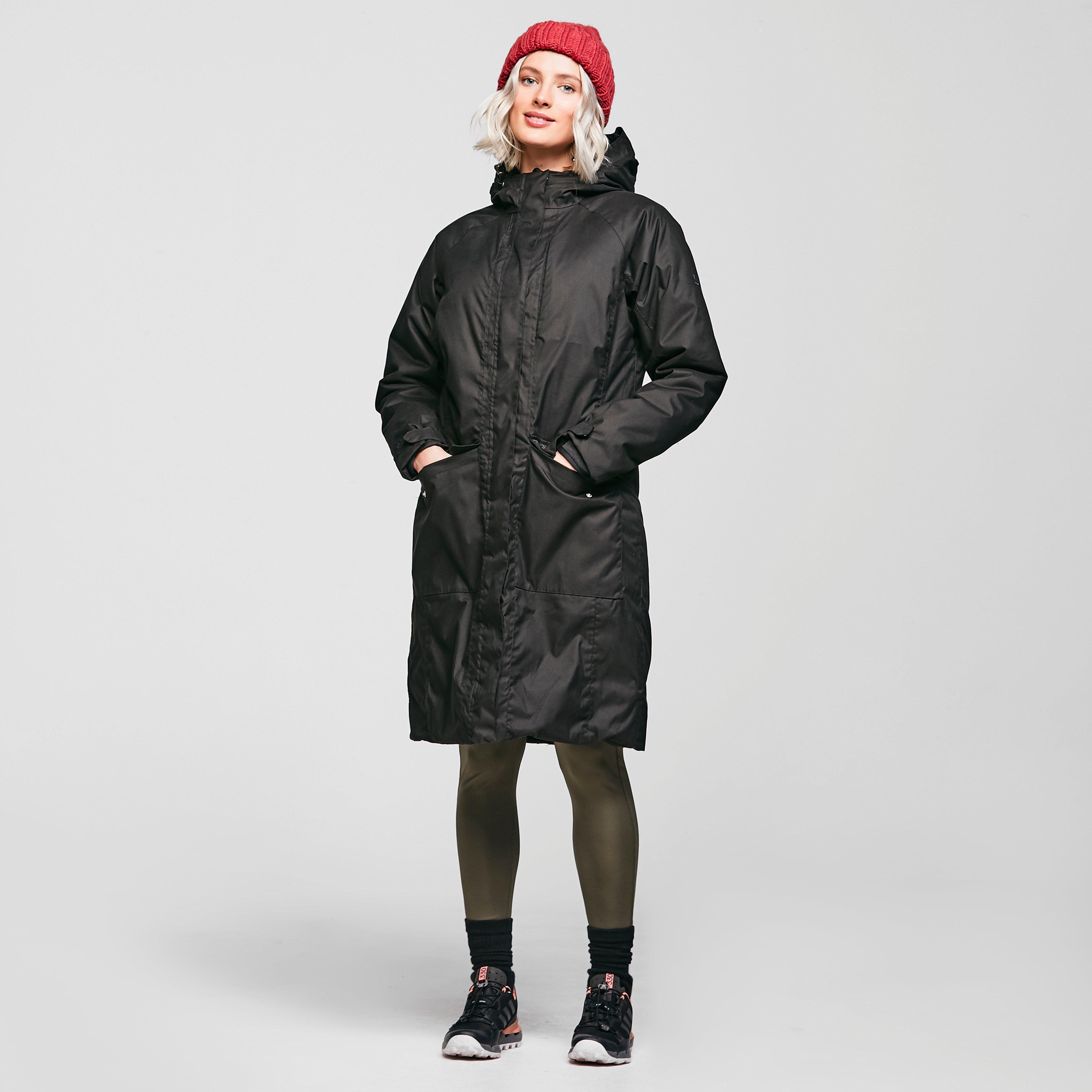 womens long black waterproof coat