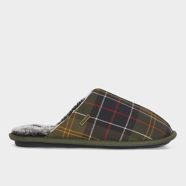 Green Barbour Young Slippers Recycled Classic Tartan